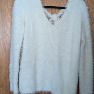 Banana Republic White V-Neck Sweater